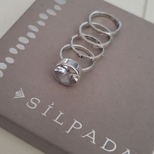 Silpada .925 Sterling Silver CZ Ring Set